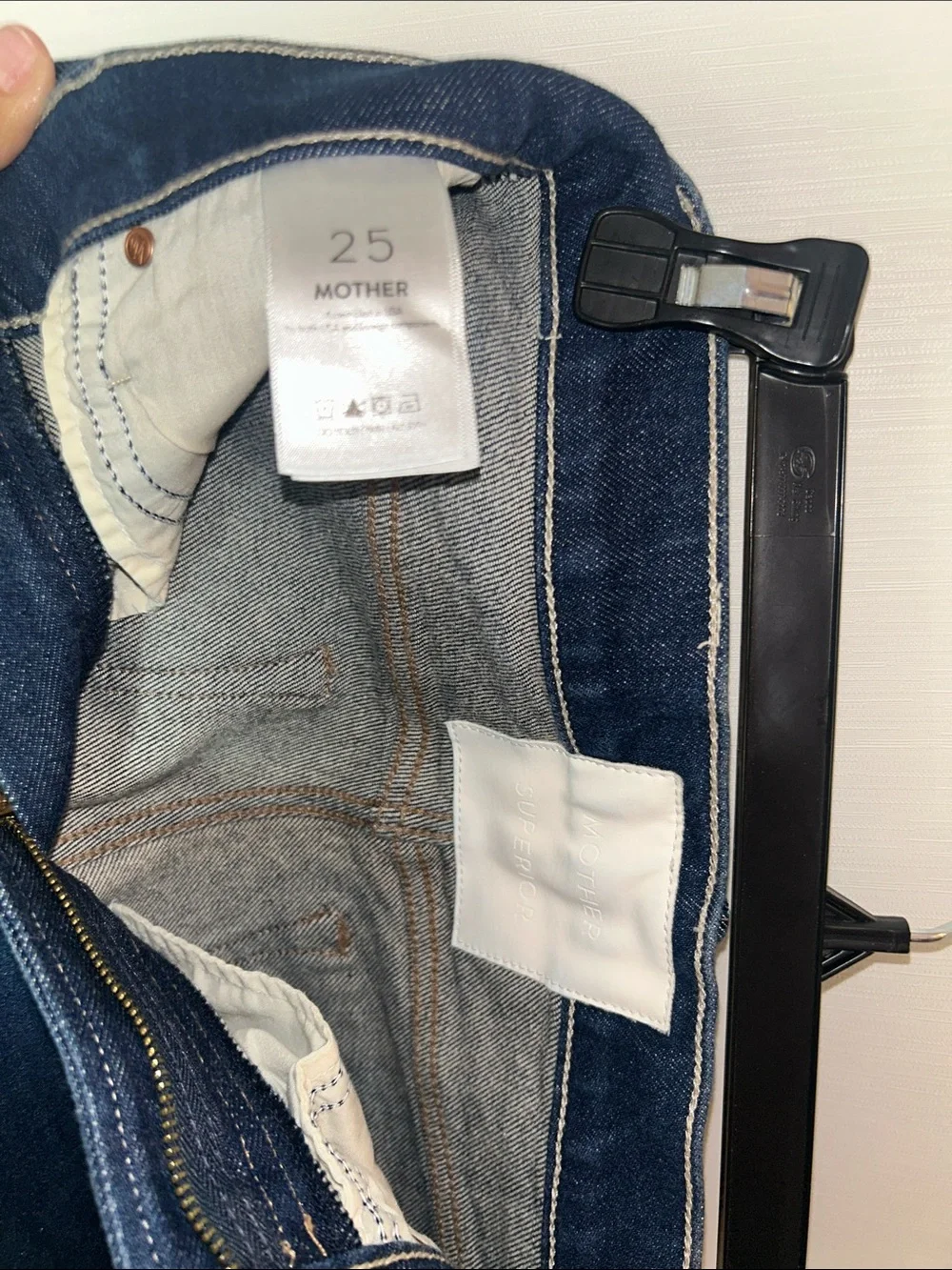 Mother Dark Blue Slim Straight Jeans